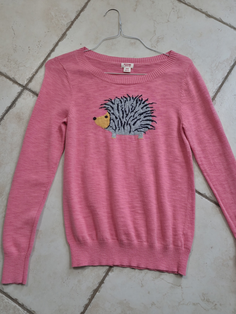 Mossimo Supply Co. Pink Hedgehog Intarsia Crewneck Sweater